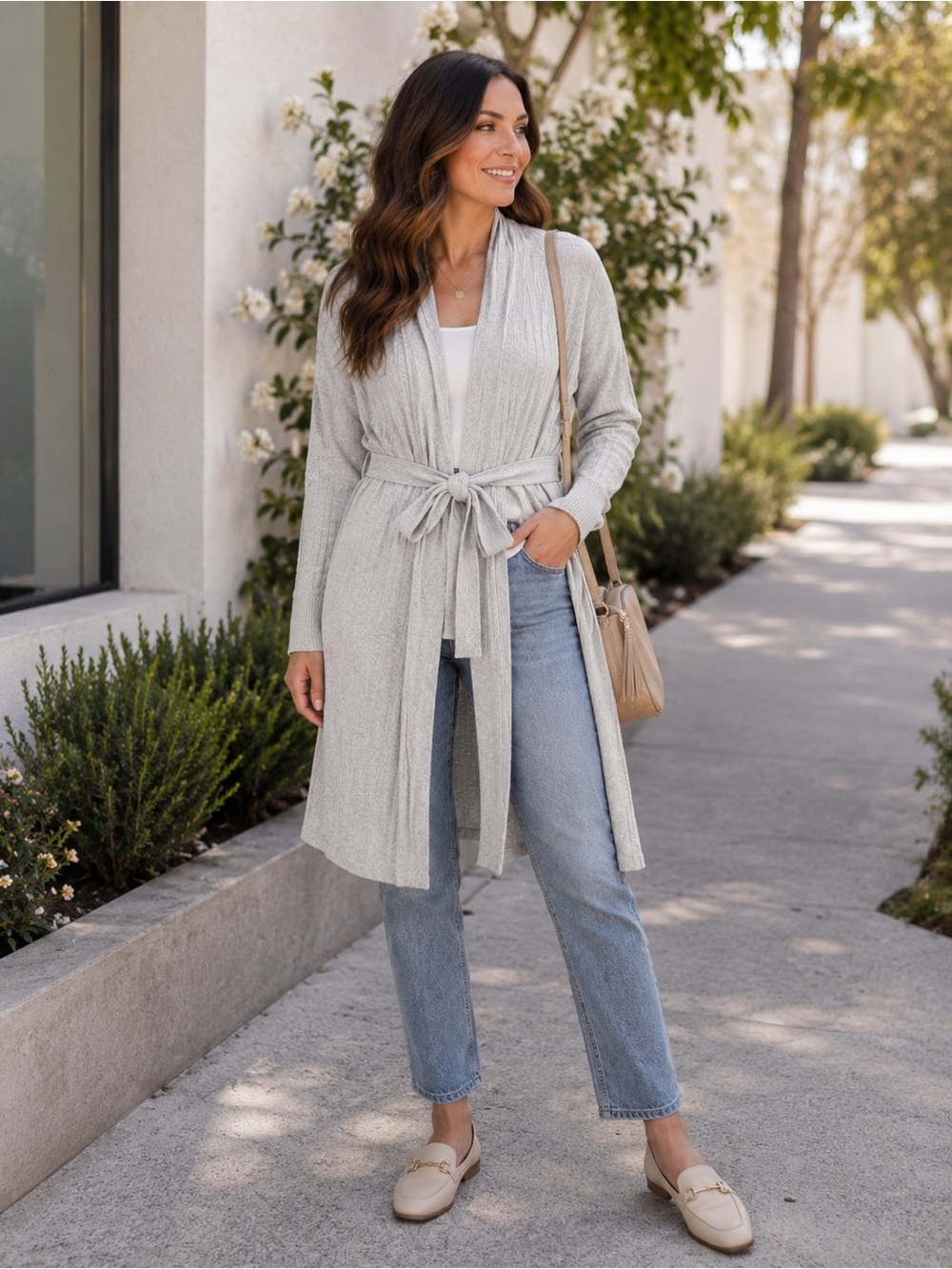 Velvet by Graham & Spencer Light Gray Cardigan
